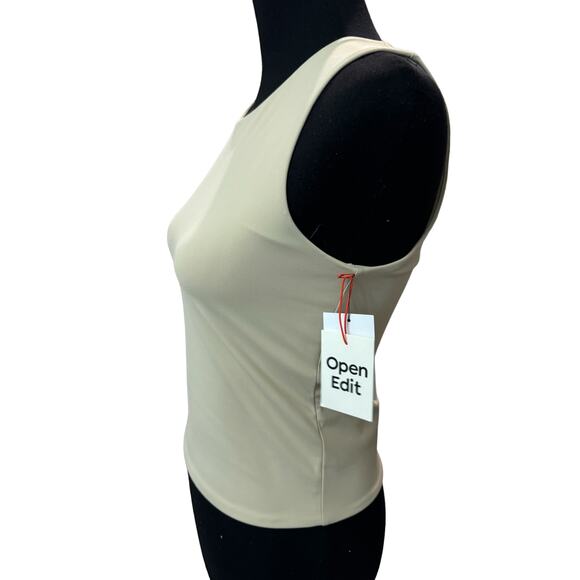 New ~ OPEN EDIT , NORDSTROM ~ Tan Oxford Smooth Edit Crewneck Tank Top Size M - Picture 6 of 10